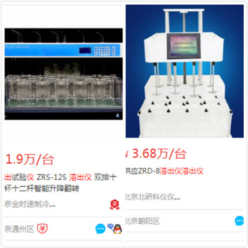 2020年5月国内溶出仪市场价格一览